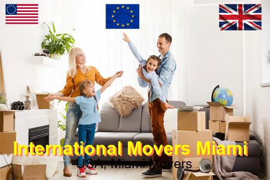 Movers delivering into a Miami condo building