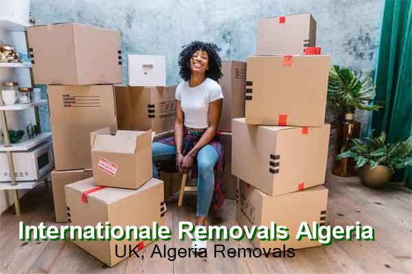 International removals crew preparing a UK household for shipment to Algeria