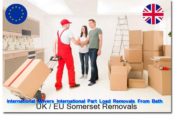 International movers and packers measuring a shared load in the Bath area