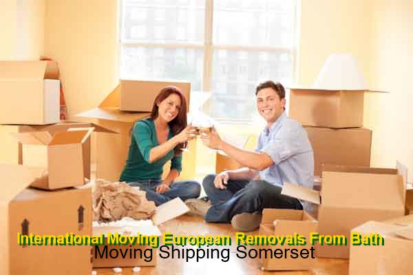 Inventory and customs documents for an overseas move leaving Bath for Europe