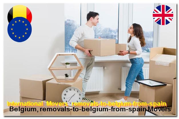 Household goods listed and boxed for Belgian EU removal goods relief from Spain
