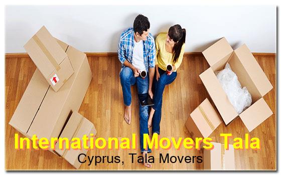 International movers handling a household delivery in Tala, Cyprus