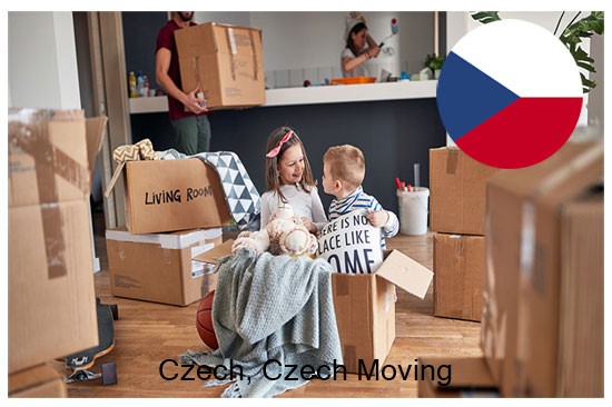 Household goods loaded for a move between the UK and the Czech Republic