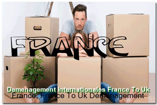 International moving company vehicle at Calais port for France to UK removals