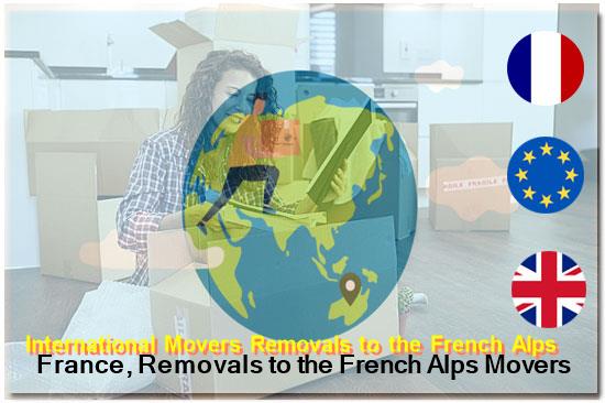 Household goods packed for removal to a French Alps ski chalet