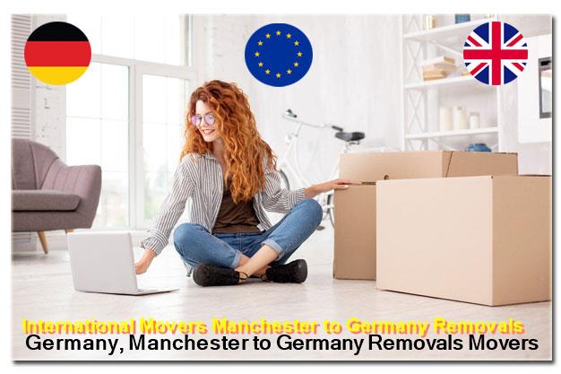 Movers preparing a Manchester to Germany removal