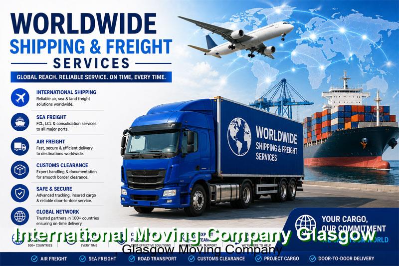 International moving company collecting household goods for overseas removal from Glasgow