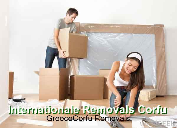 Household goods being delivered to a property on Corfu