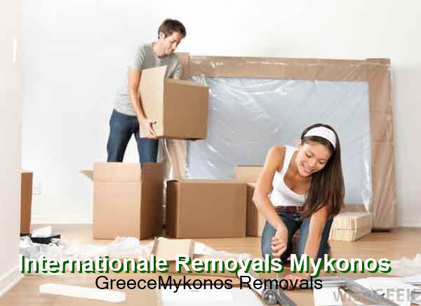 Household goods being delivered to a property on Mykonos