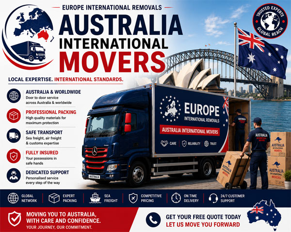 International removal companies Australia sea freight container