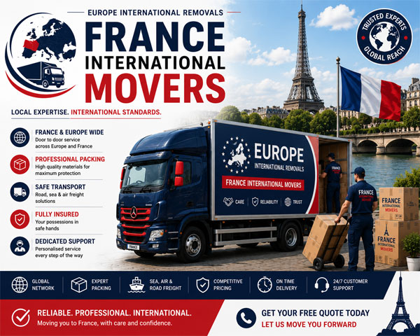 Professional international removal companies France preparing shipment
