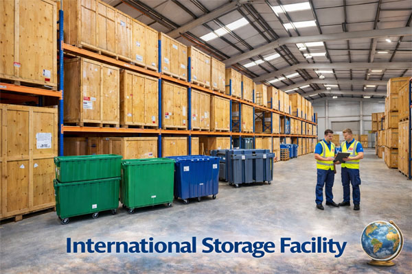 Secure international storage facility with climate control and 24/7 security