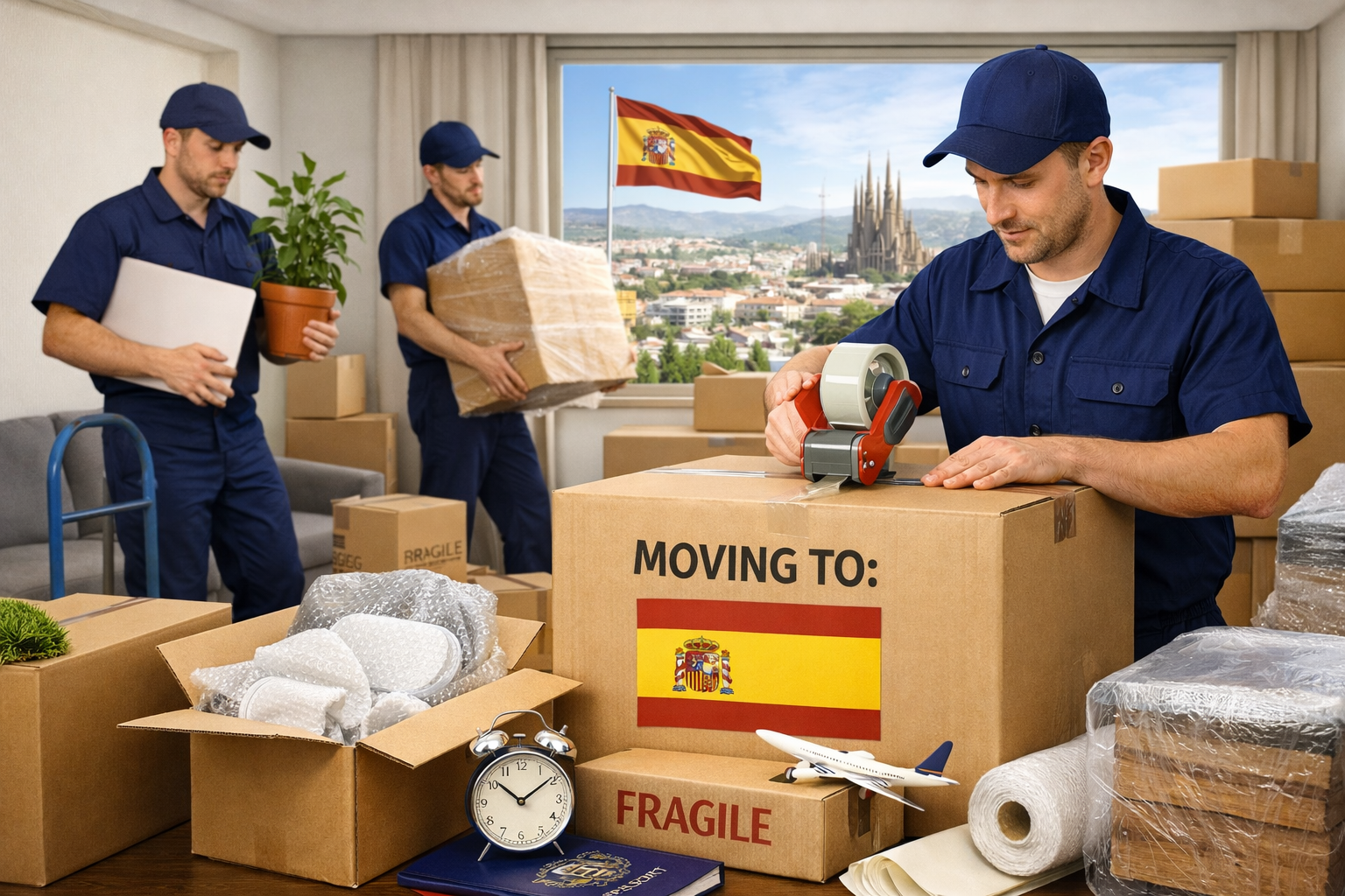 Professional removal company vehicle for UK to Spain moves