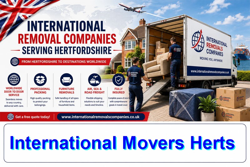 International movers loading a Hertfordshire household for an overseas move