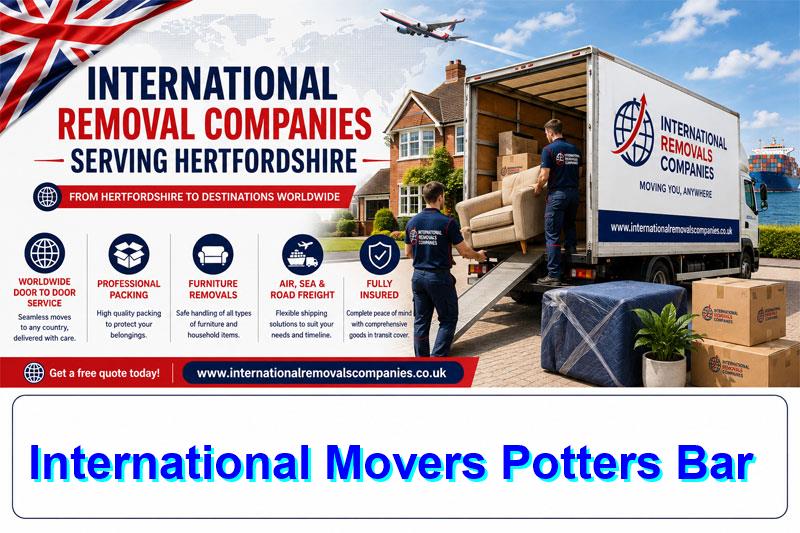 International movers loading a Potters Bar household for an overseas move