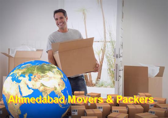 Movers and packers preparing household goods for UK to Ahmedabad international removals