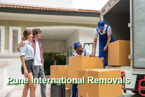 Export packed household goods ready for UK to Pune removals and shipping