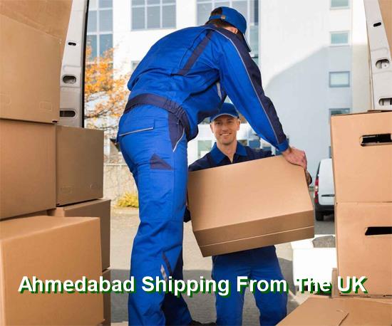 Sea freight container used for shipping household goods from the UK to Ahmedabad