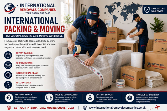 Packing materials and cartons prepared for an international move