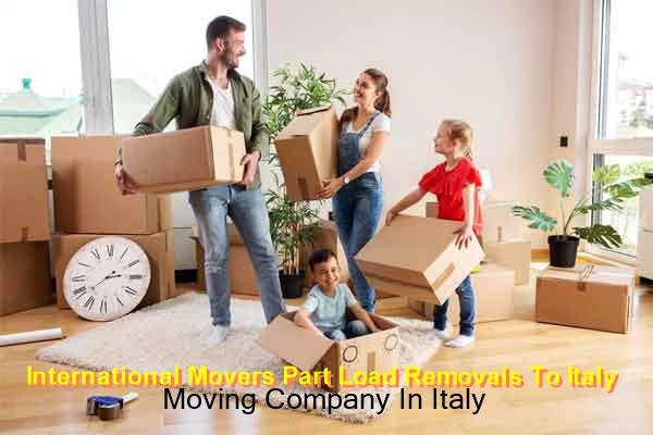 Goods being sorted and loaded at a UK consolidation depot for the Italy part load service