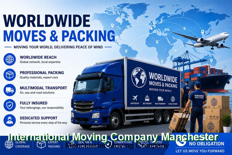International moving company collecting household goods for overseas removal from Manchester