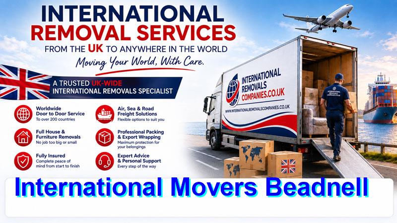 International movers loading personal effects at a Beadnell property