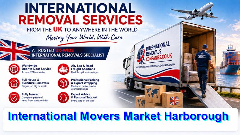 International movers and packers loading a Market Harborough household
