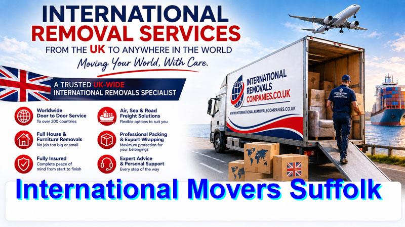 International movers loading a Suffolk household for an overseas move