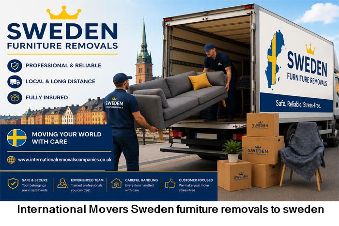 Household goods loaded and measured for an international move to Sweden