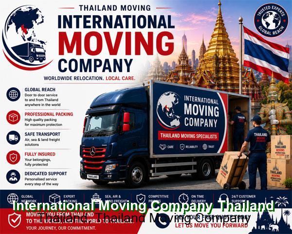 Partner moving company loading a container for thailand